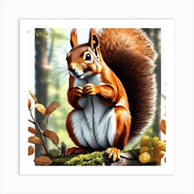 Squirrel In The Woods 56 Art Print