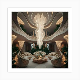 Living Room Chandelier Art Print