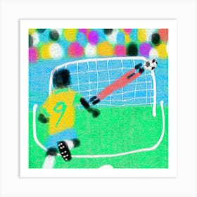 Soccer Player Kicking The Ball Art Print