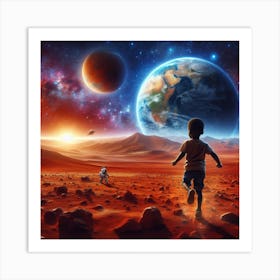 Walking on mars Art Print