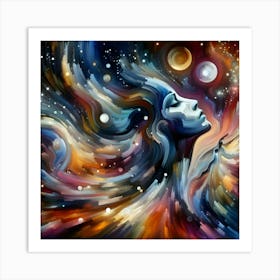 Abstract Of A Woman In Space 3 Art Print