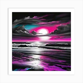 Night At The Beach Art Print