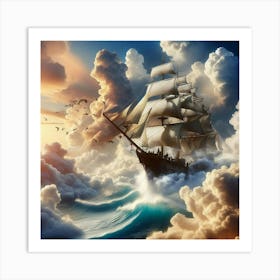 Sailing Ship In The Clouds 3 Art Print