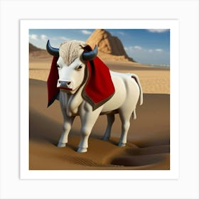 Toro Blanco Capa Roja Art Print