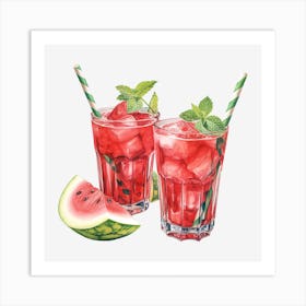 Watermelon Cocktail 13 Art Print