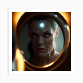 Woman In A Mirror 1 Art Print