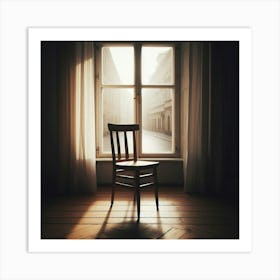 Empty Chair In A Window Art Print