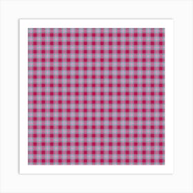 Pink Gingham Fabric 1 Art Print