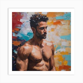 Man With No Shirt Art Print