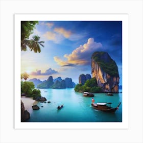 Sunset In Thailand Art Print