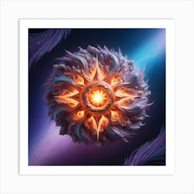 A Breathtakingly Detailed, High Resolution, Ultra High Quality 3d Illustration Of A Vibrant, Radiant Star, Rendered In Abstract Art Style, With Intricate, Swirling Patterns And Shapes, Bursting With Energy And Light (3) Art Print