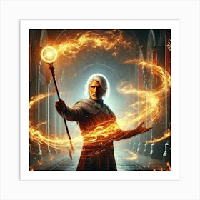 Ronan Mentor Ancient Fire Magic Art Print