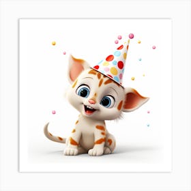 Birthday Kitty Art Print