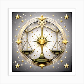 Zodiac symbol, Scales Art Print