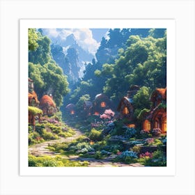 Fairy Village Art Print