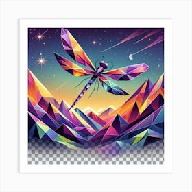 Dragonfly On The Mountain Art Print