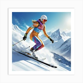 Default Alpine Ski Art 1 Art Print