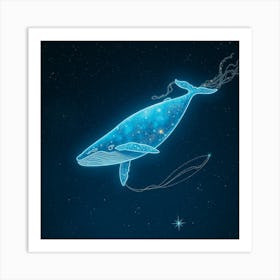 Celestial Whale Swimming Through The Stars Art Print