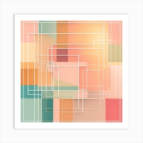 Abstract Square Geometric Background Art Print