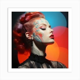 Tattooed Woman 3 Art Print