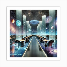 Interior Design Of A Futuristic Restaurant Inspire Art Print