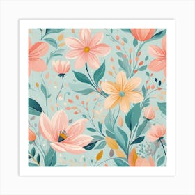 Floral Seamless Pattern 10 Art Print