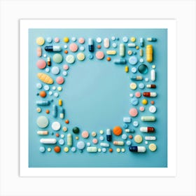 Medicine Capsules In A Circle Art Print