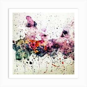 Abstract Watercolor Painting. colorful splash Art Print