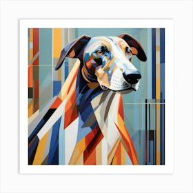 Abstract modernist Greyhound Art Print