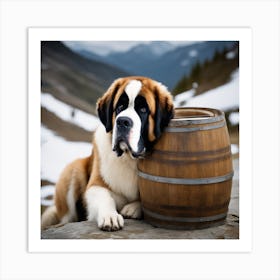 St Bernard Dog 105 Art Print