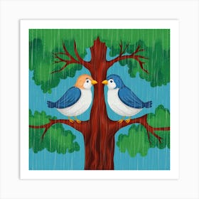 Enjoying their life in the tree wall Art Print