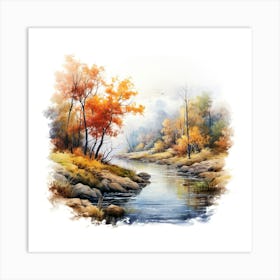 Autumn River Art Print