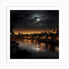 Night Time On The Ancient Nile Art Print