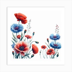 Poppies and Cornflowers 3 Art Print