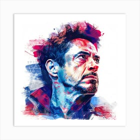 Creatai 24830 A Portrait Of The Actor Robert Downey Jr Art Print