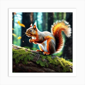 Squirrel In The Forest 428 Art Print