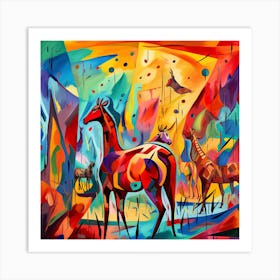 Giraffes In The Wild 1 Art Print