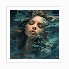 Underwater Woman Art Print