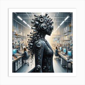 Woman In A Factory Art Print