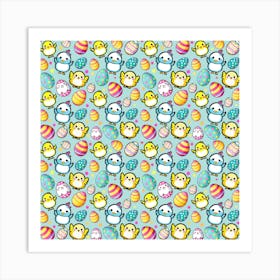 Easter Chicks and Eggs Art Print