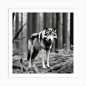 Wolf In The Woods 3 Art Print