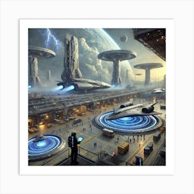 Venusian Enclave Landing Bays Spaceports Converted Art Print