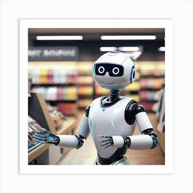 Robot In A Store 1 Art Print