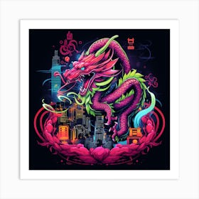 Dragon In The City Art Print