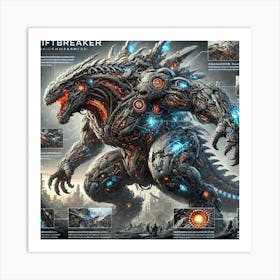 A Detailed Depiction Of The Riftbreaker Kaiju S Bi Art Print