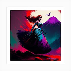 Woman In A Purple Dress Art Print