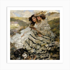 Two Girls Reading Art Print