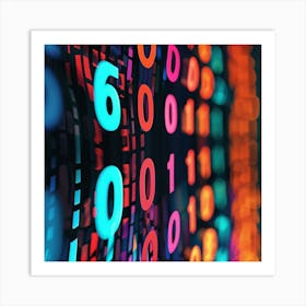 Abstract Colorful Numbers Art Print