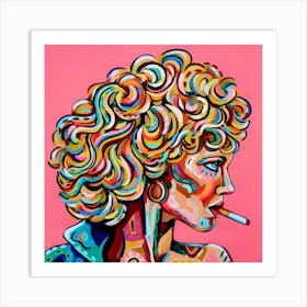 Girl With A Cigarette Art Print