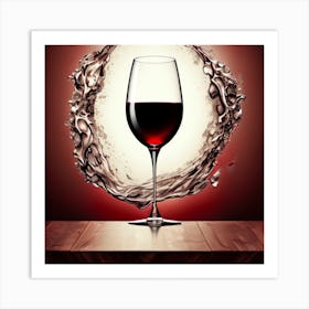 Red Wine Splash 1 Art Print